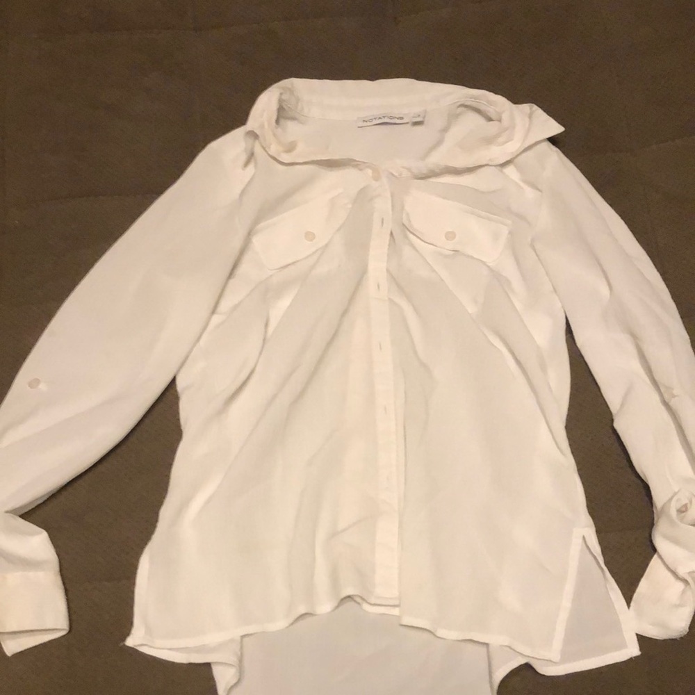 Notations Crisp White Blouse